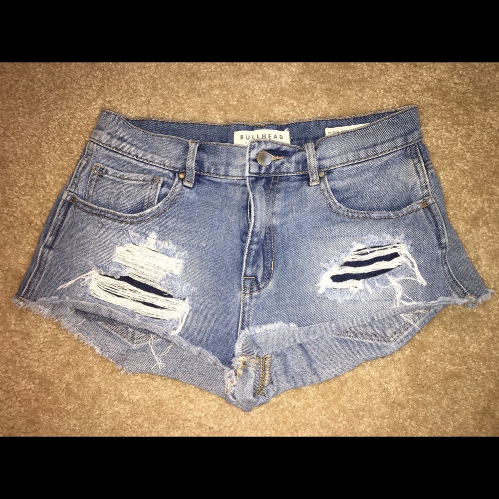 Distressed Denim Shorts